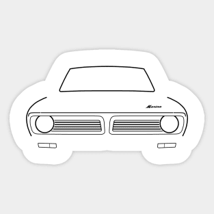 Morris Marina 1970s British classic car black outline graphic Sticker